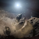 Artist’s illustration of an asteroid collision. The fragments of these collisions go on to form an asteroid family. (Image: NASA)